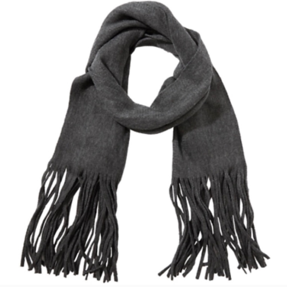NWT LUCKY BRAND Grey Marled Knit Scarf - Picture 2 of 8